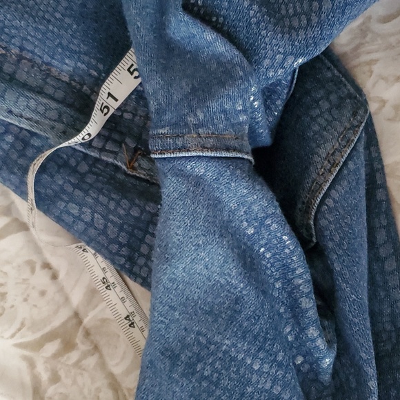 Good American Indigo Snake Print Shiny High-rise Jeans Size 12/31 - Picture 9 of 14